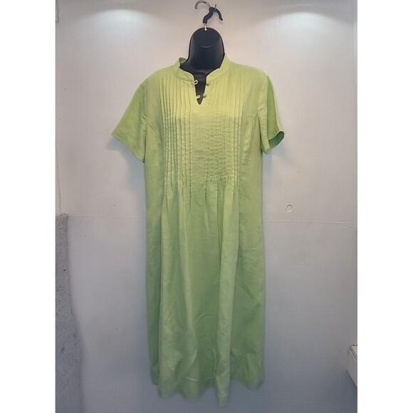 Orvis Women's Size 6/8 Shirt Sheath Dress Pleated Front Pockets Vacation Linen - Picture 1 of 7